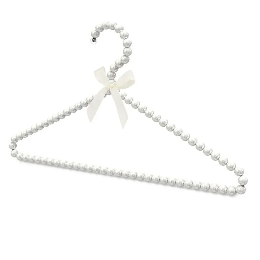 Linkidea 5 Pack Faux Pearl Beaded Clothes Hangers, Elegant Clothes Dress Pant